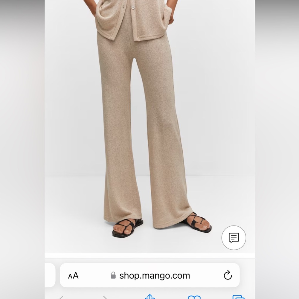 Mango tan knit pants